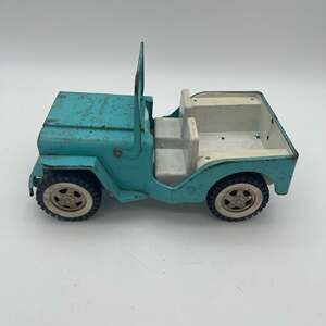 Vintage 1960s Tonka Pressed Steel Jeep Turquoise Blue Runabout Toy Truck